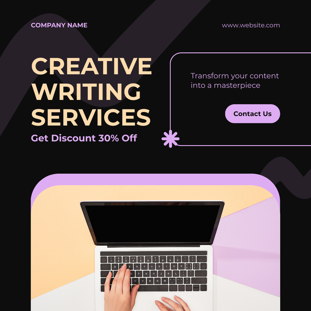 High-quality Writing Services At Discounted Rates Instagram Design Template