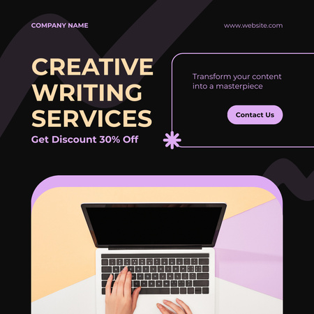 Platilla de diseño High-quality Writing Services At Discounted Rates Instagram