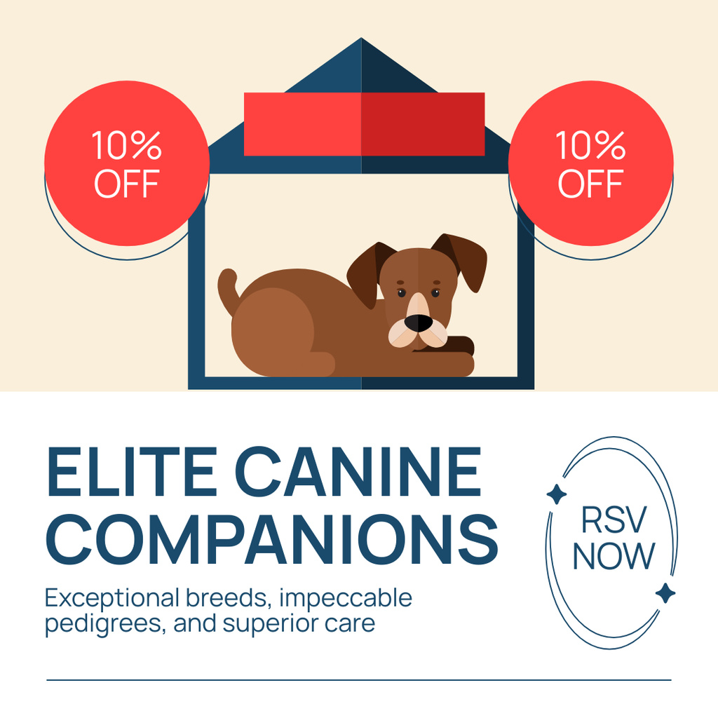 Plantilla de diseño de Discount on Elite Dog Breeds Instagram AD 