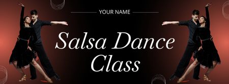 Танцювальний клас сальси з пристрасною парою Facebook cover – шаблон для дизайну