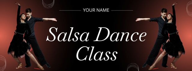 Plantilla de diseño de Salsa Dance Class with Passionate Couple Facebook cover 