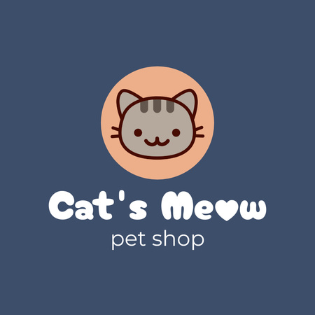 Pet Shop with Cat's Goods Animated Logo Design Template