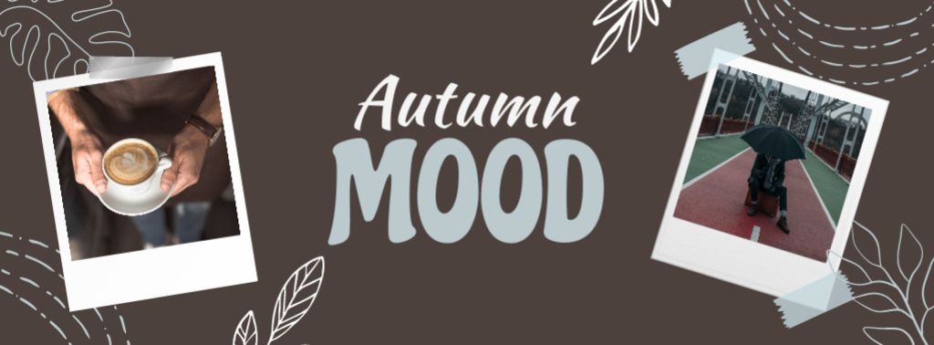 Autumn Mood in Brown With Coffee Facebook coverデザインテンプレート