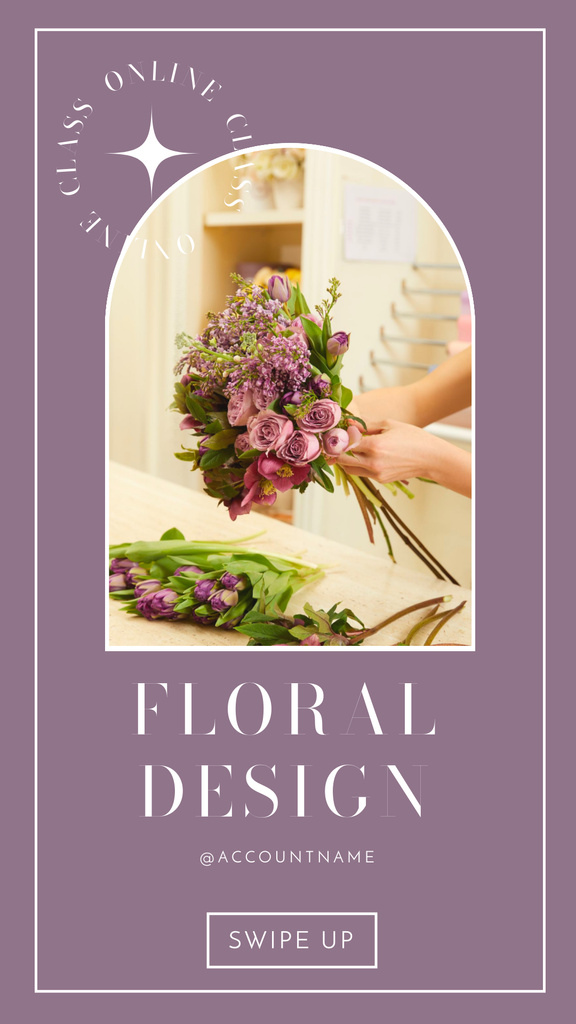 Elegant Bouquets for Flowers Shop Promotion Instagram Story Design Template