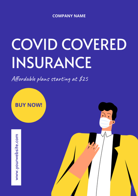 Designvorlage Сovid Covered Insurance für Flyer A5