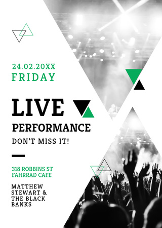 Live Performance Announcement Crowd At Concert Postcard A6 Vertical Design Template