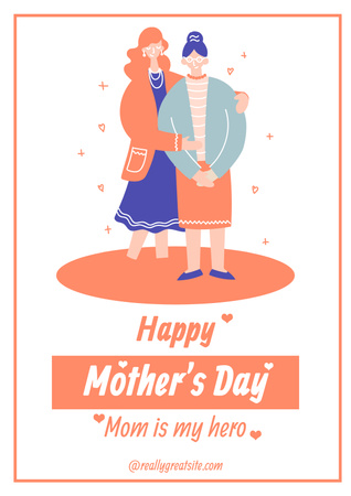 Phrase about Mom on Mother's Day Poster Design Template