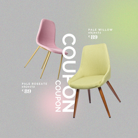 Designvorlage Home Interior Offer with Stylish Chairs für Animated Post