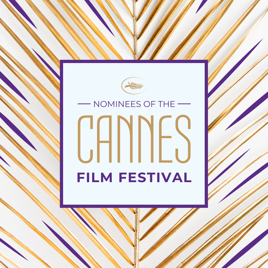 Modèle de visuel Cannes Film Festival on Golden Leaf - Instagram