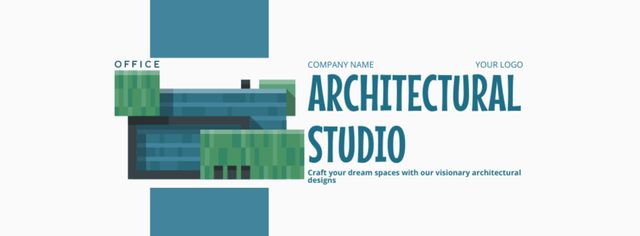 Modern Architectural Studio Offer Services Facebook cover tervezősablon