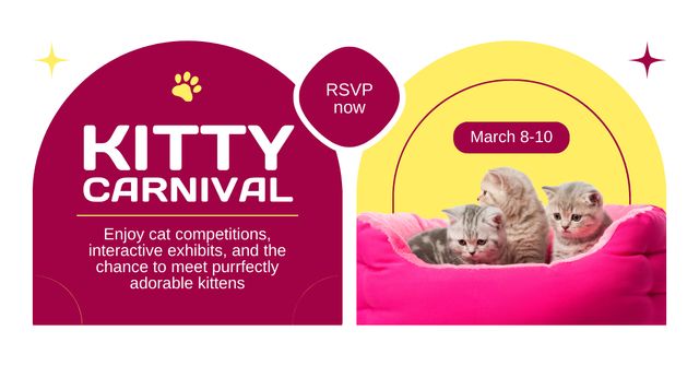 Cat Show and Competition Facebook AD Design Template
