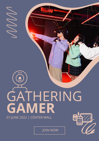 Games Gathering Announcement Poster 28x40inデザインテンプレート
