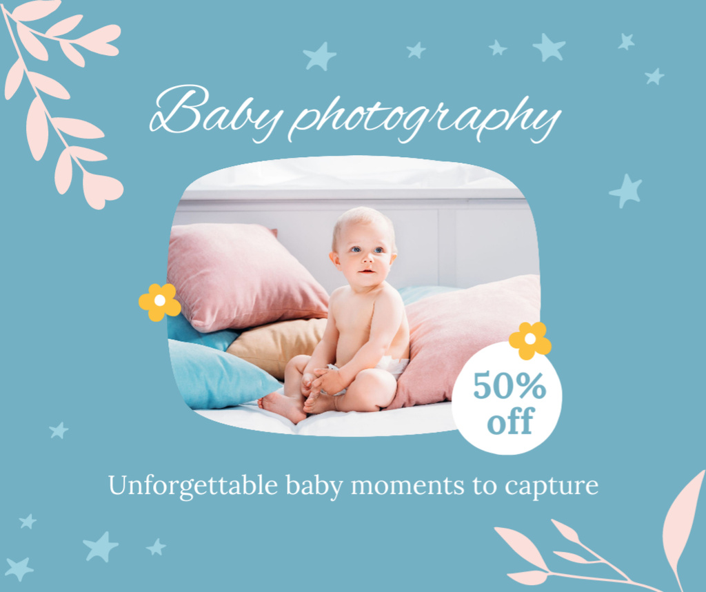 Designvorlage Baby Photography Discount Offer für Facebook