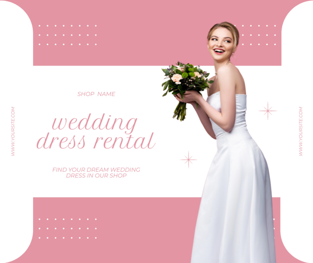 Bridal Gowns Rental Offer Facebookデザインテンプレート