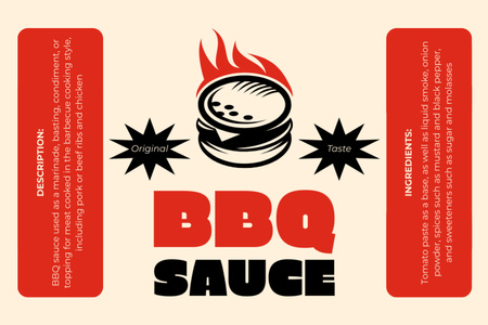 Original BBQ Sauce With Description Offer Label Design Template