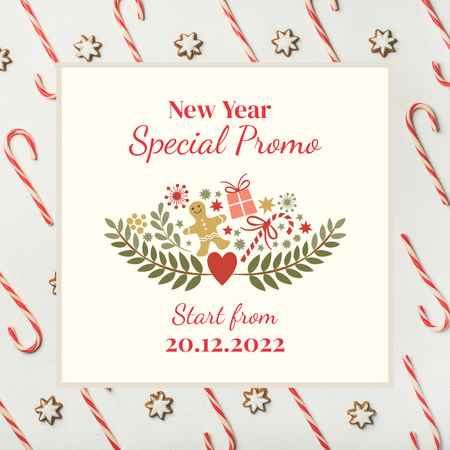 Cute New Year Greeting Instagram Design Template