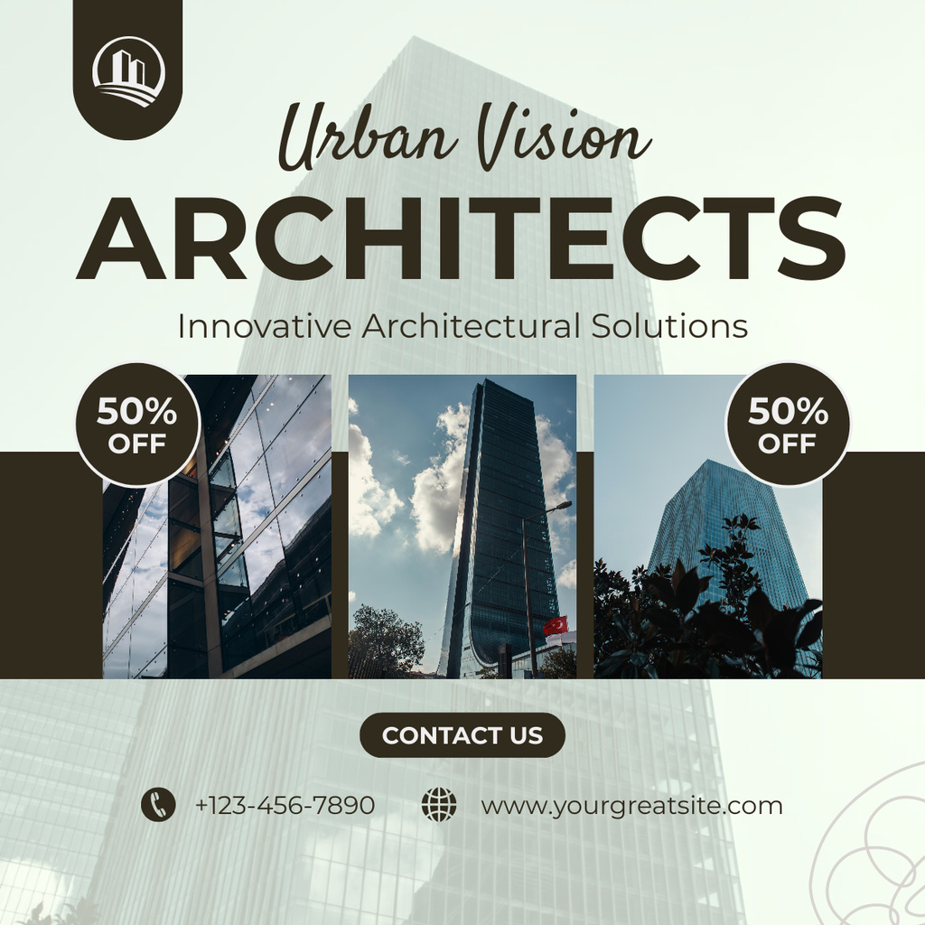 Discount Offer on Urban Vision Architecture Services LinkedIn post tervezősablon