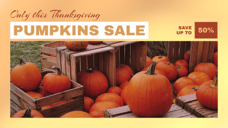Big Pumpkins Sale Offer On Thanksgiving Full HD video Design Template