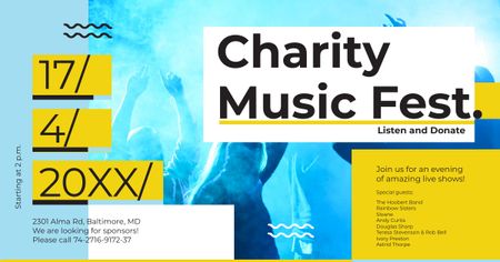 Charity Music Fest Annoucement Facebook AD Design Template