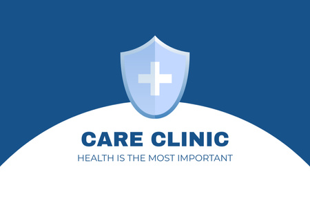 Platilla de diseño Healthcare Clinic With Emblem of Cross Business Card 85x55mm