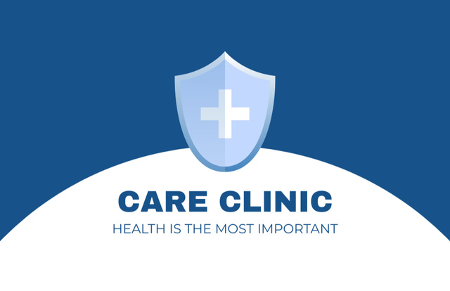 Healthcare Clinic With Emblem of Cross Business Card 85x55mmデザインテンプレート