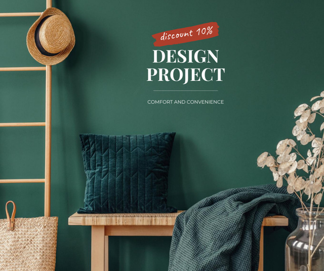 Stylish Interior in natural colors Facebook Modelo de Design