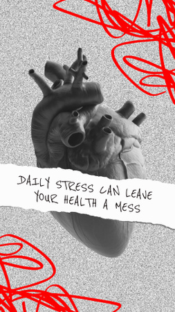 Ontwerpsjabloon van Instagram Story van zin in dagelijkse stress