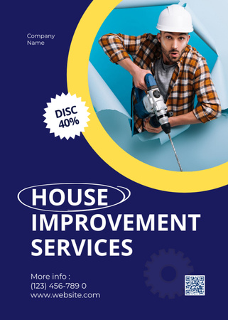 House Repair and Improvement Blue Flayer Design Template