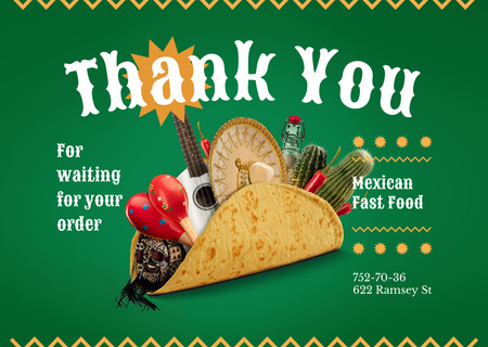 Plantilla de diseño de Mexican Fast Food Ad Card 