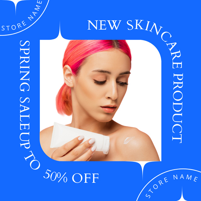 Ontwerpsjabloon van Instagram van Skincare Spring Sale Announcement