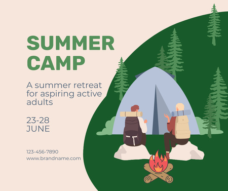 Plantilla de diseño de Summer Camp Invitation Facebook 