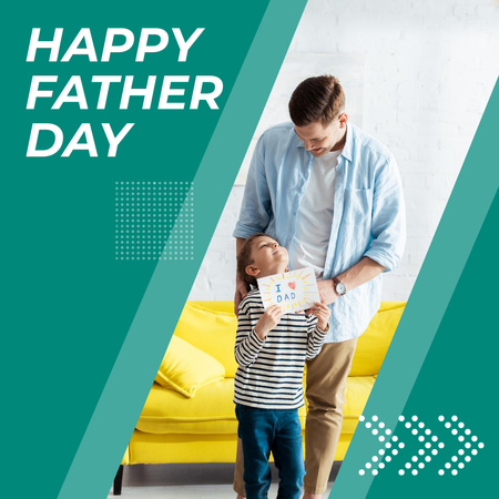 Template di design Father with Happy Child Instagram
