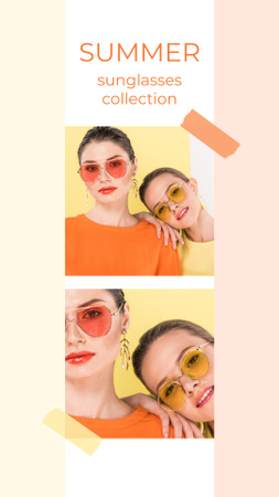 Template di design collezione occhiali da sole estivi Instagram Story