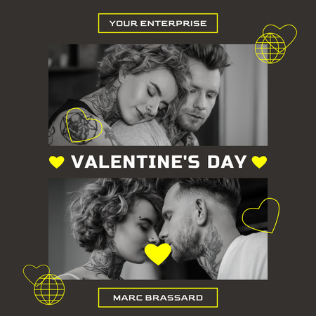 Sweethearts Celebrating Together Valentine's Day Album Cover Design Template