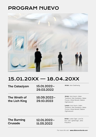Art Gallery Exhibition Announcement Poster 28x40in Design Template