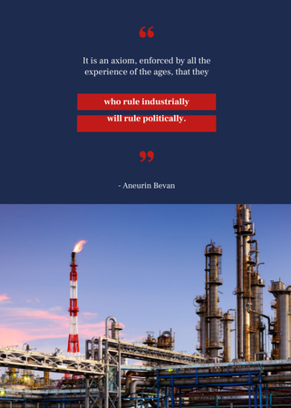 Industrial Plant With Chimneys And Phrase Postcard 5x7in Vertical Design Template