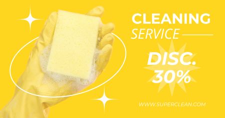 Modèle de visuel Cleaning Services Discount Offer - Facebook AD