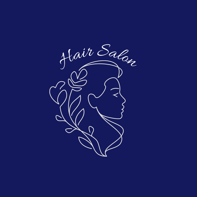 Hair Salon Services Promotion In Blue Animated Logo Modelo de Design