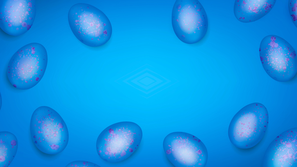 Easter Eggs on Deep Blue Zoom Background – шаблон для дизайну