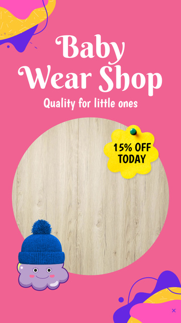 Designvorlage High Quality Baby Wear Shop With Discount für Instagram Video Story