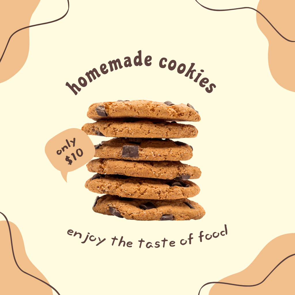 Bakery Ad with Sweet Cookies Instagram Modelo de Design