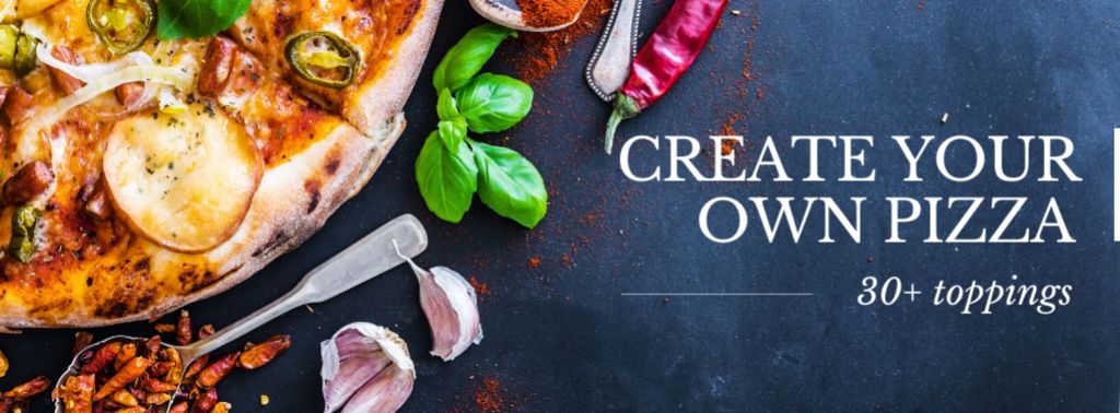 Plantilla de diseño de Offer to Create your own Pizza Facebook cover 
