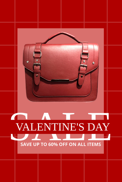 Designvorlage Women's Bag Sale for Valentine's Day für Pinterest