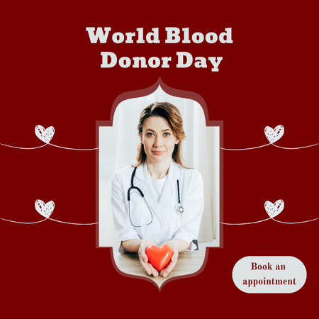 Plantilla de diseño de felicitaciones por el día mundial del donante de sangre Instagram 