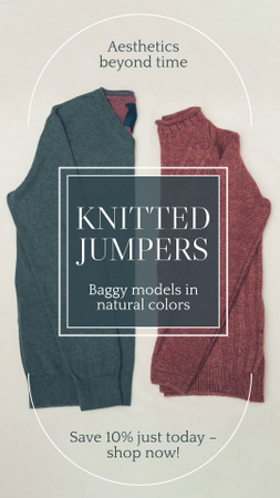 Modèle de visuel Handmade Knitted Jumpers With Discount - TikTok Video