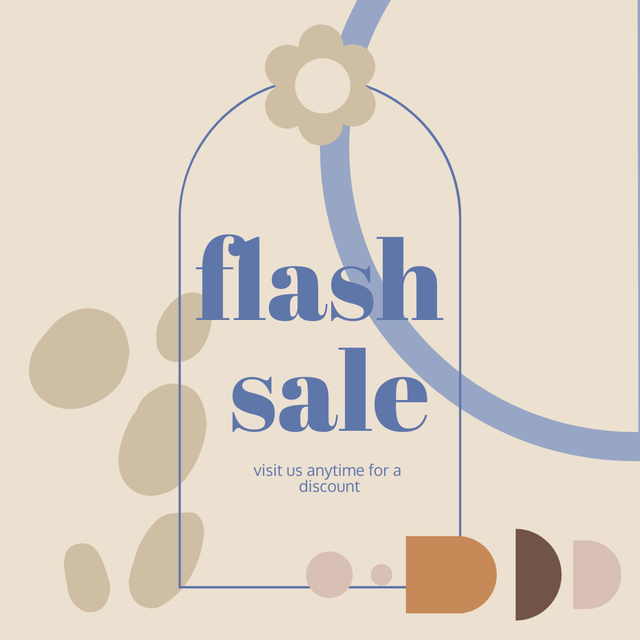 Flash Sale Announcement with Abstract Illustration Instagram – шаблон для дизайна