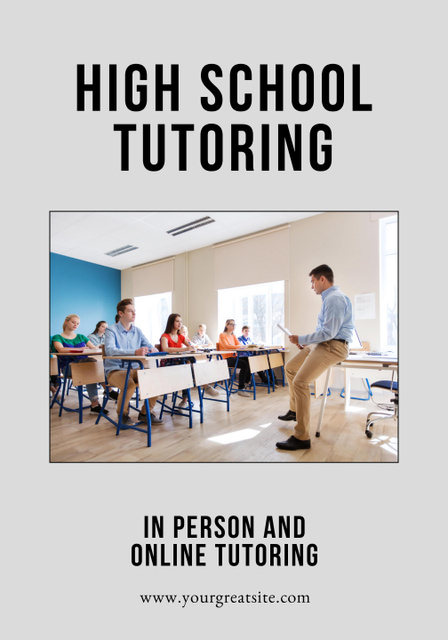 High School Tutor Services Poster 28x40in Design Template