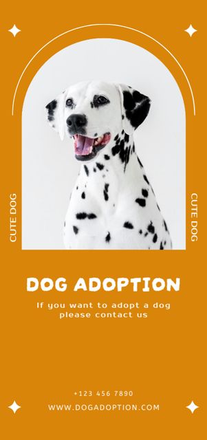 Platilla de diseño Dog Adoption Ad with Cute Dalmatian Flyer DIN Large