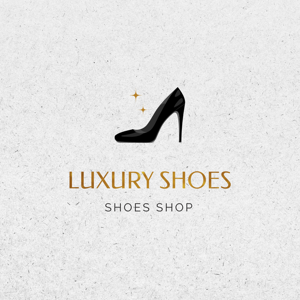 Platilla de diseño Fashion Ad with Luxury Shoe on Heels Logo 1080x1080px