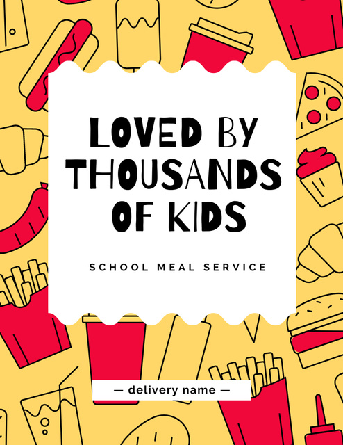 Delectable School Food Service Virtual Deals Flyer 8.5x11in Šablona návrhu